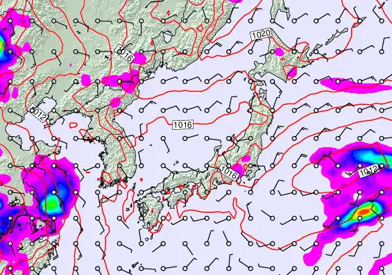 Japan forecast chart for Tuesday, May 19th, 2026 at 12:00 PM