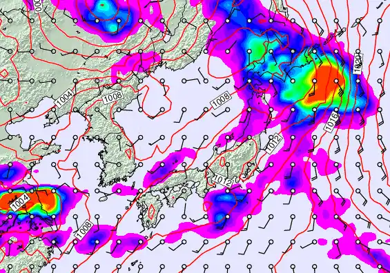 Japan forecast chart for Friday, May 22nd, 2026 at 6:00 PM