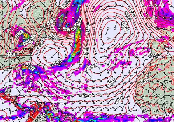 North Atlantic forecast chart for Wednesday, May 13th, 2026 at 12:00 PM