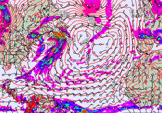 North Atlantic forecast chart for Friday, May 15th, 2026 at 6:00 AM