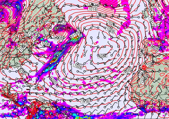 North Atlantic forecast chart for Friday, May 15th, 2026 at 6:00 PM