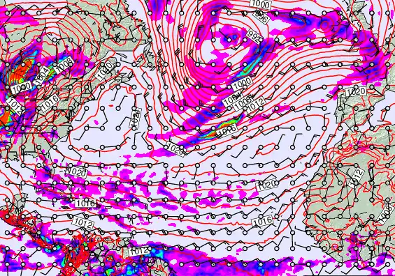 North Atlantic forecast chart for Tuesday, May 19th, 2026 at 6:00 AM