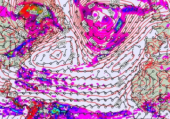 North Atlantic forecast chart for Wednesday, May 20th, 2026 at 12:00 AM