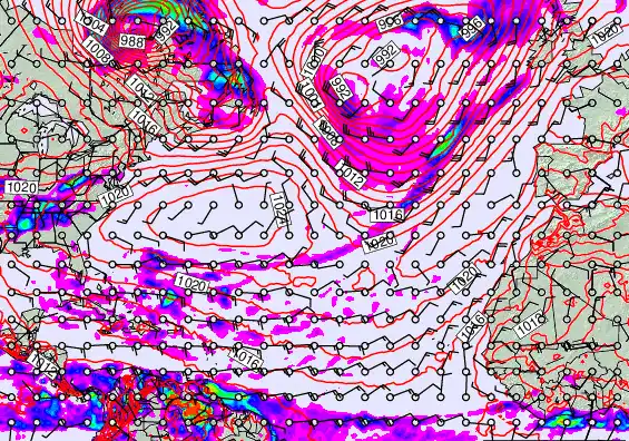 North Atlantic forecast chart for Wednesday, May 20th, 2026 at 12:00 PM