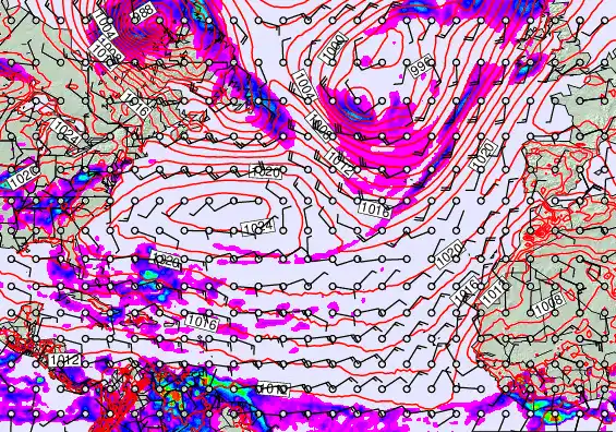 North Atlantic forecast chart for Wednesday, May 20th, 2026 at 6:00 PM