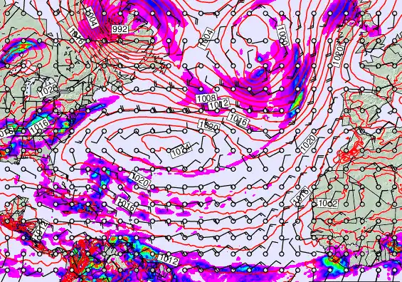 North Atlantic forecast chart for Thursday, May 21st, 2026 at 6:00 AM