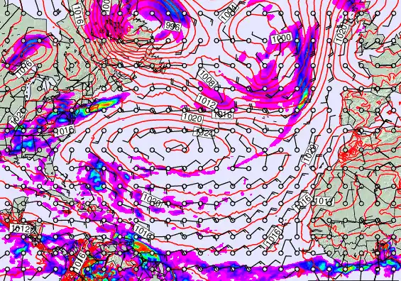 North Atlantic forecast chart for Thursday, May 21st, 2026 at 12:00 PM