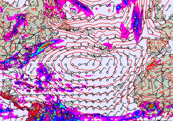 North Atlantic forecast chart for Friday, May 22nd, 2026 at 12:00 AM