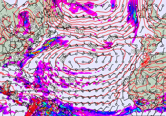 North Atlantic forecast chart for Friday, May 22nd, 2026 at 6:00 AM