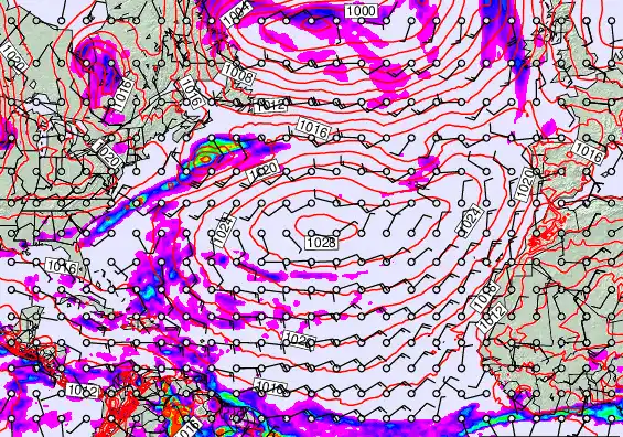 North Atlantic forecast chart for Friday, May 22nd, 2026 at 12:00 PM