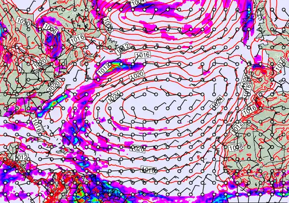 North Atlantic forecast chart for Friday, May 22nd, 2026 at 6:00 PM