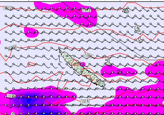 New Caledonia forecast chart for Friday, May 15th, 2026 at 6:00 AM
