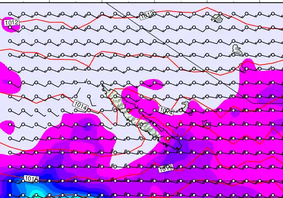 New Caledonia forecast chart for Friday, May 15th, 2026 at 6:00 PM