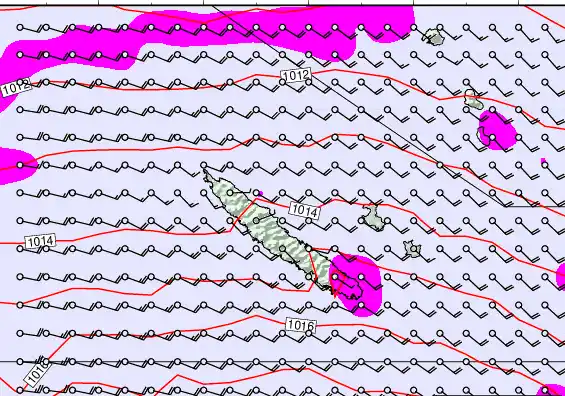 New Caledonia forecast chart for Tuesday, May 19th, 2026 at 6:00 AM