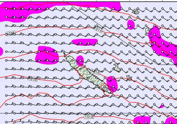 New Caledonia forecast chart for Tuesday, May 19th, 2026 at 12:00 PM