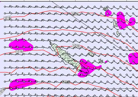 New Caledonia forecast chart for Wednesday, May 20th, 2026 at 12:00 AM