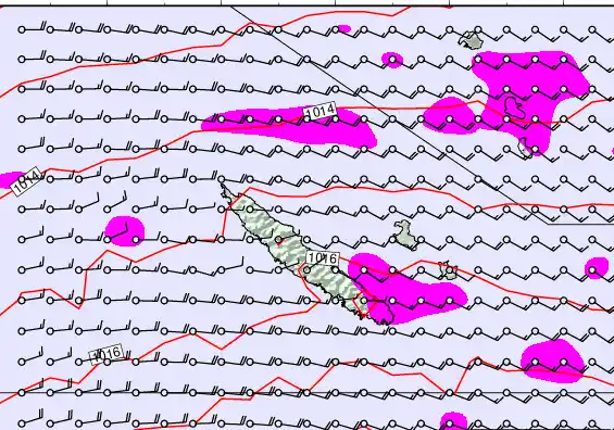 New Caledonia forecast chart for Wednesday, May 20th, 2026 at 6:00 PM