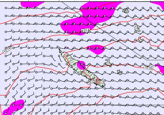 New Caledonia forecast chart for Friday, May 22nd, 2026 at 6:00 AM