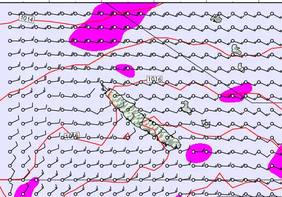 New Caledonia forecast chart for Friday, May 22nd, 2026 at 12:00 PM