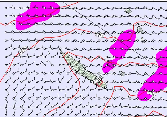 New Caledonia forecast chart for Friday, May 22nd, 2026 at 6:00 PM