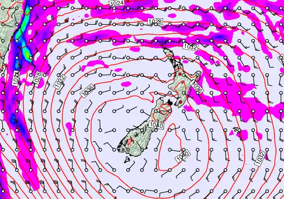 New Zealand forecast chart for Saturday, May 16th, 2026 at 6:00 PM