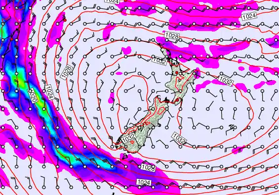 New Zealand forecast chart for Tuesday, May 19th, 2026 at 12:00 AM