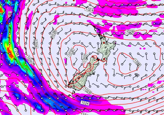 New Zealand forecast chart for Tuesday, May 19th, 2026 at 6:00 AM