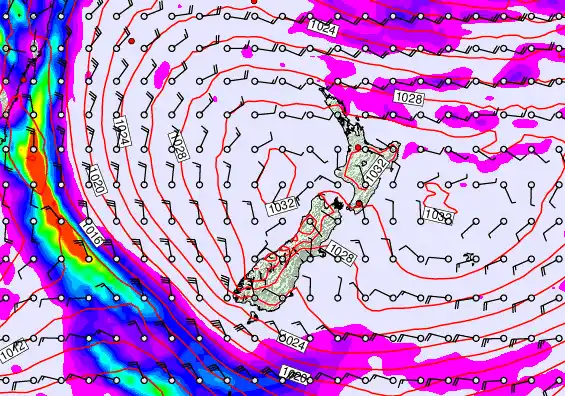 New Zealand forecast chart for Tuesday, May 19th, 2026 at 12:00 PM