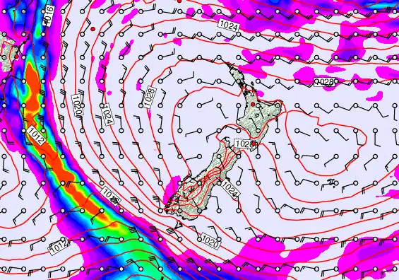 New Zealand forecast chart for Tuesday, May 19th, 2026 at 6:00 PM