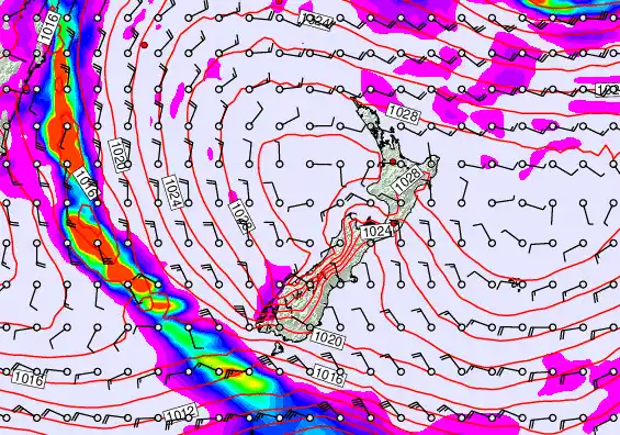 New Zealand forecast chart for Wednesday, May 20th, 2026 at 12:00 AM