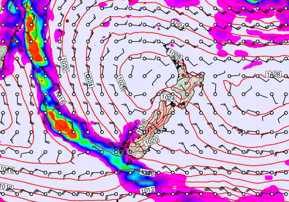 New Zealand forecast chart for Wednesday, May 20th, 2026 at 6:00 AM