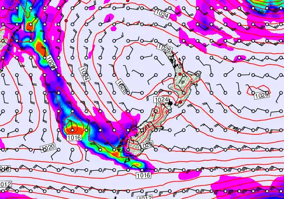 New Zealand forecast chart for Wednesday, May 20th, 2026 at 12:00 PM