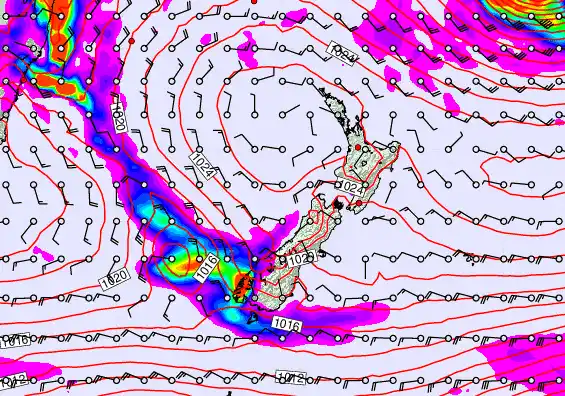 New Zealand forecast chart for Wednesday, May 20th, 2026 at 6:00 PM