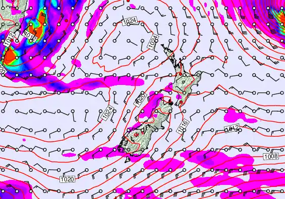 New Zealand forecast chart for Thursday, May 21st, 2026 at 6:00 PM