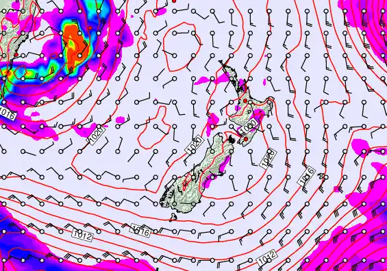 New Zealand forecast chart for Friday, May 22nd, 2026 at 6:00 AM