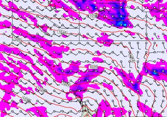 New Zealand to Fiji forecast chart for Wednesday, May 13th, 2026 at 12:00 PM