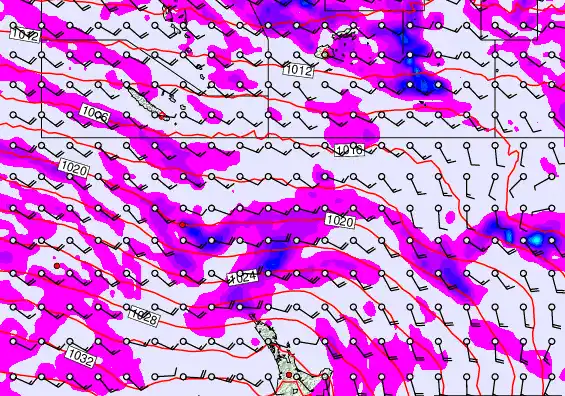 New Zealand to Fiji forecast chart for Wednesday, May 13th, 2026 at 6:00 PM