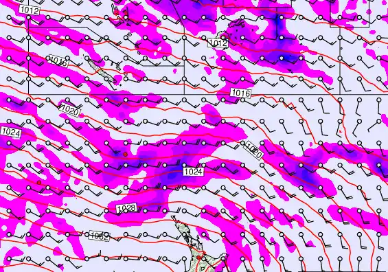New Zealand to Fiji forecast chart for Thursday, May 14th, 2026 at 12:00 AM
