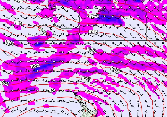 New Zealand to Fiji forecast chart for Friday, May 15th, 2026 at 12:00 AM