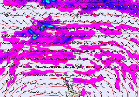 New Zealand to Fiji forecast chart for Saturday, May 16th, 2026 at 6:00 AM