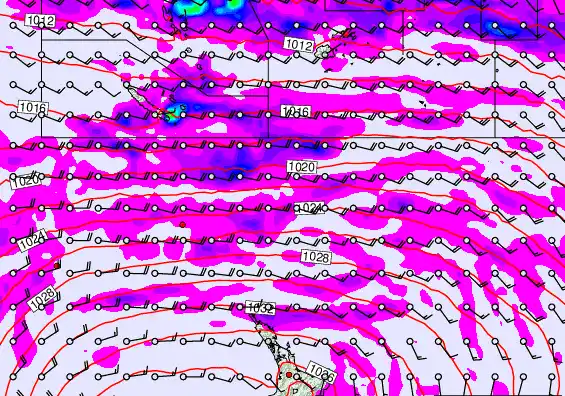 New Zealand to Fiji forecast chart for Saturday, May 16th, 2026 at 12:00 PM