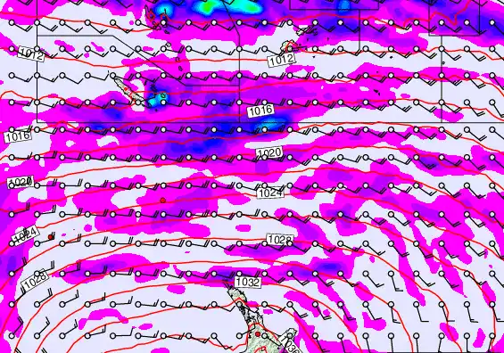 New Zealand to Fiji forecast chart for Saturday, May 16th, 2026 at 6:00 PM