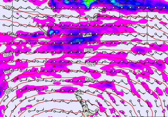 New Zealand to Fiji forecast chart for Sunday, May 17th, 2026 at 12:00 AM