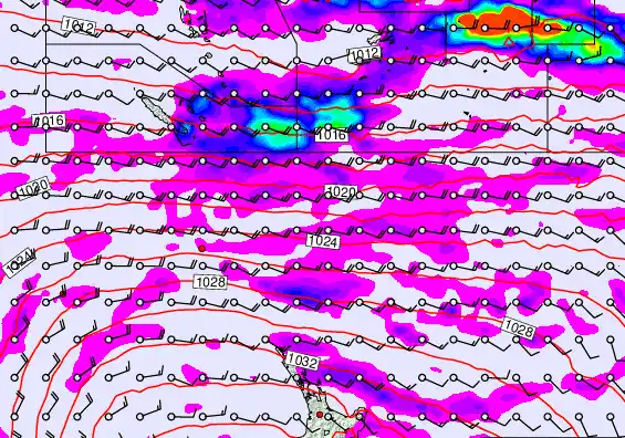 New Zealand to Fiji forecast chart for Monday, May 18th, 2026 at 12:00 AM