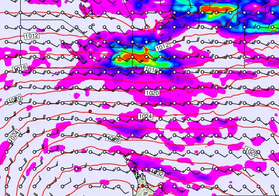 New Zealand to Fiji forecast chart for Monday, May 18th, 2026 at 6:00 AM