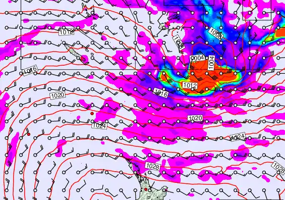 New Zealand to Fiji forecast chart for Tuesday, May 19th, 2026 at 6:00 AM
