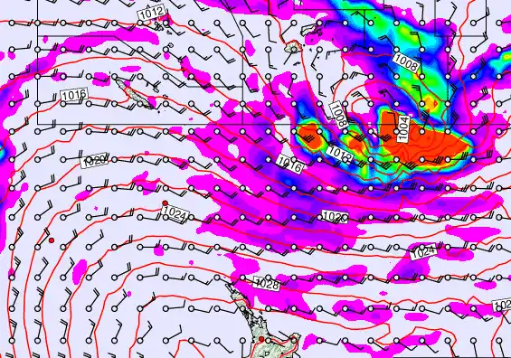 New Zealand to Fiji forecast chart for Tuesday, May 19th, 2026 at 12:00 PM