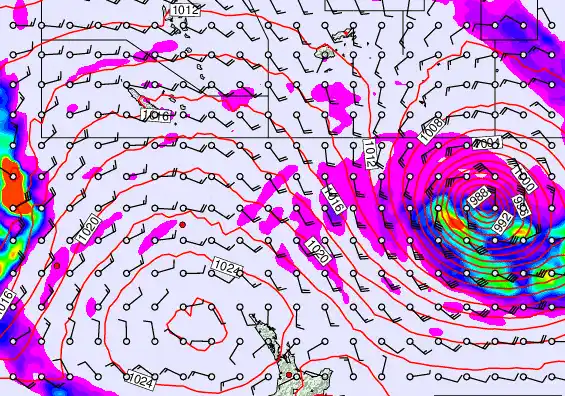 New Zealand to Fiji forecast chart for Thursday, May 21st, 2026 at 6:00 AM