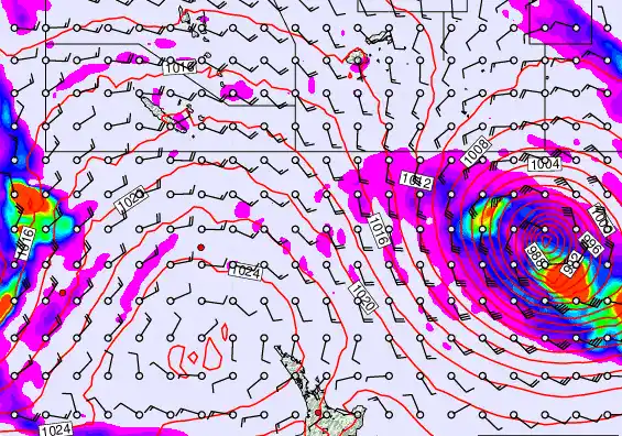 New Zealand to Fiji forecast chart for Thursday, May 21st, 2026 at 12:00 PM