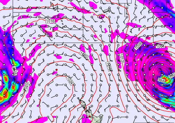 New Zealand to Fiji forecast chart for Friday, May 22nd, 2026 at 12:00 AM